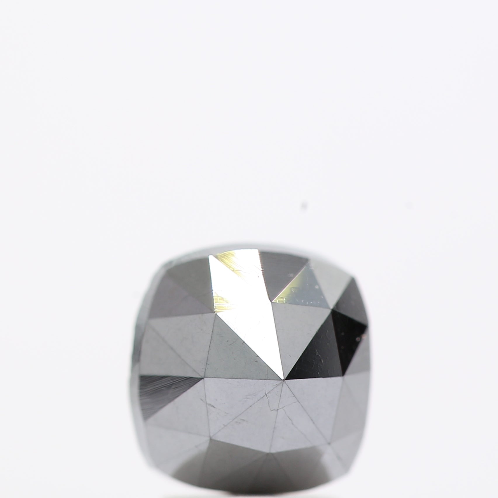 2.47 Ct Natural Black Cushion Single Cut Loose Diamond for Jewelery