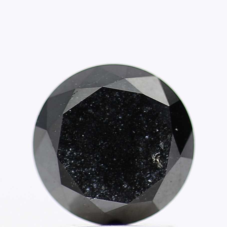 1.93 Carat Fancy Black Round Shape Brilliant Cut Natural Loose Diamond