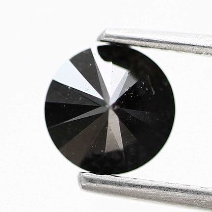 0.85 Carat Salt and Pepper Fancy Black Round Brilliant Cut Natural Loose Diamond