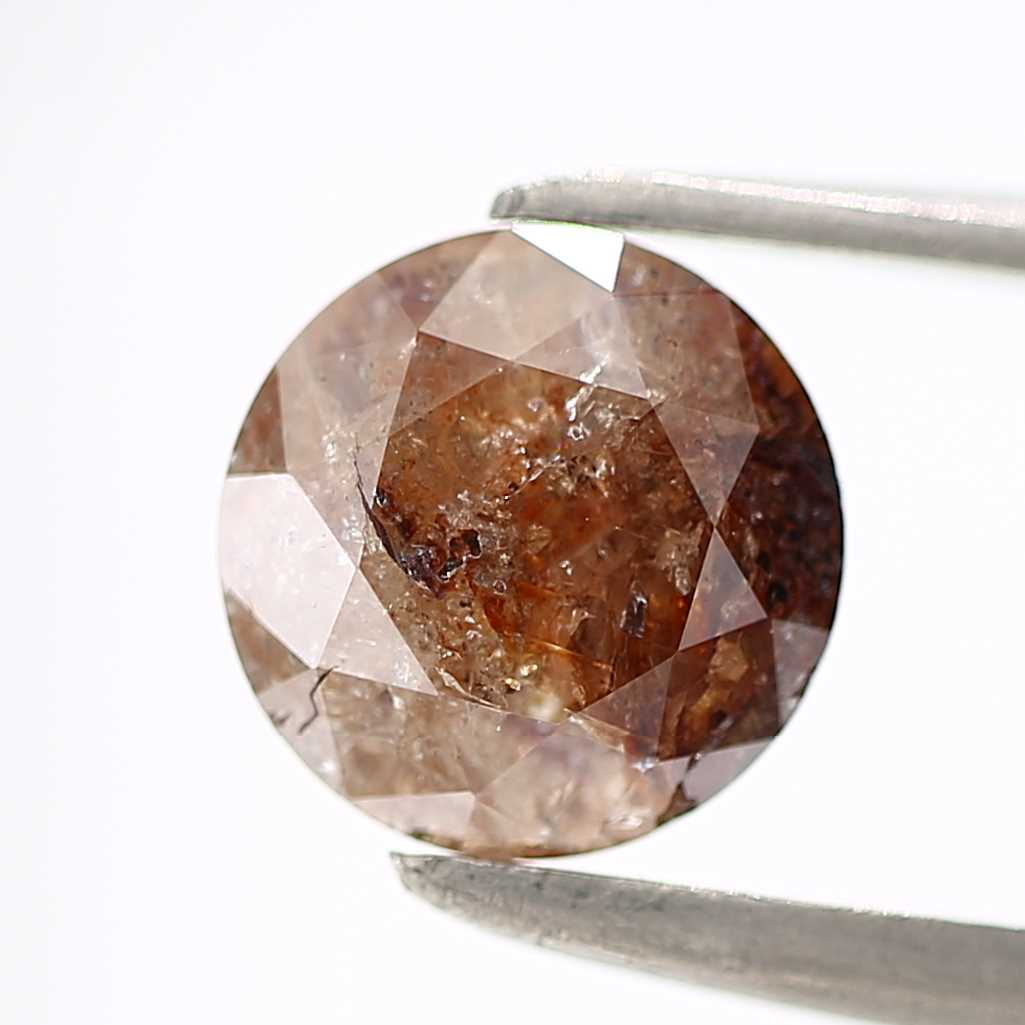 0.88 Carat Brown Rustic Round Shape Brilliant Cut Natural Loose Diamond