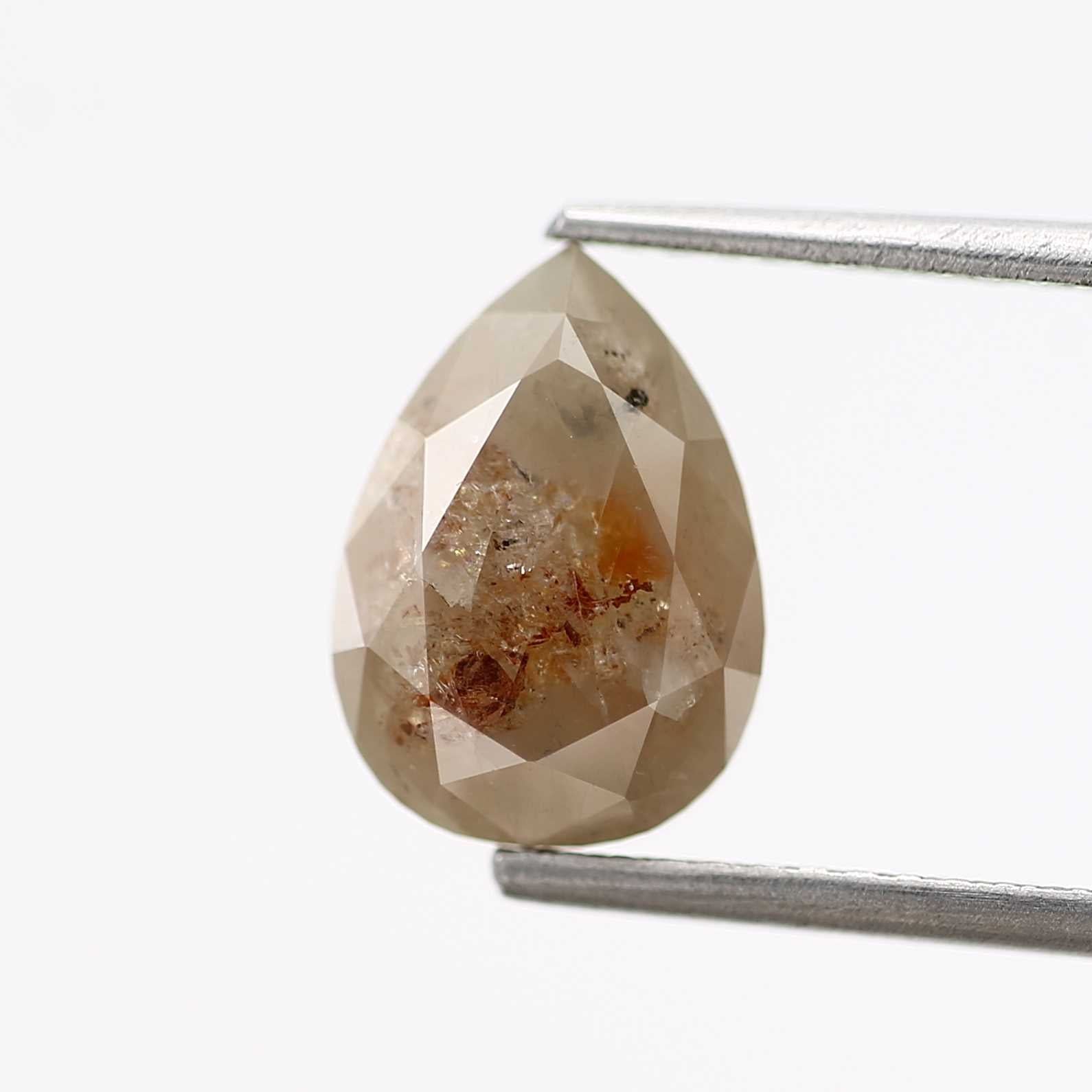 Salt and Pepper Diamond Fancy Brown Color 3.02 CT 10.02 x 7.20 x 6.40 MM Pear Cut Diamond! Natural Loose Diamond ! Christmas Gift for Her
