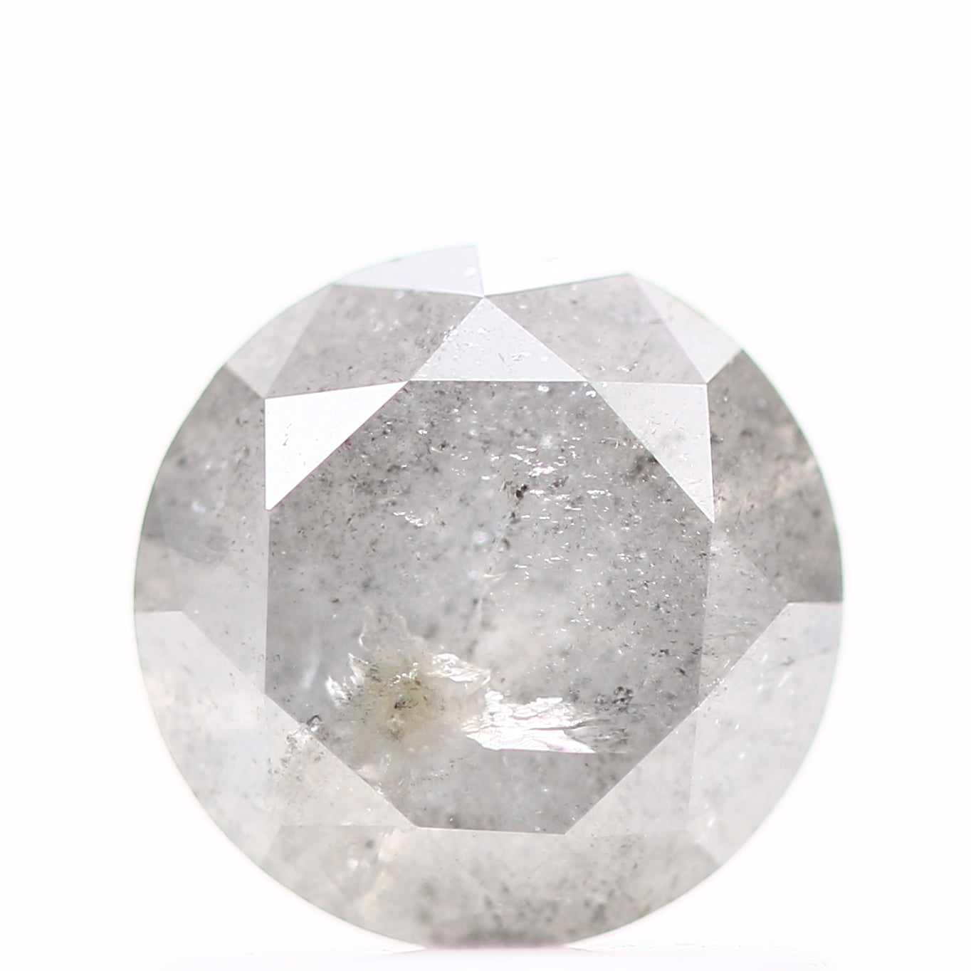 0.82 Carat Salt and Pepper Gray Round Shape Brilliant Cut Natural Loose Diamond