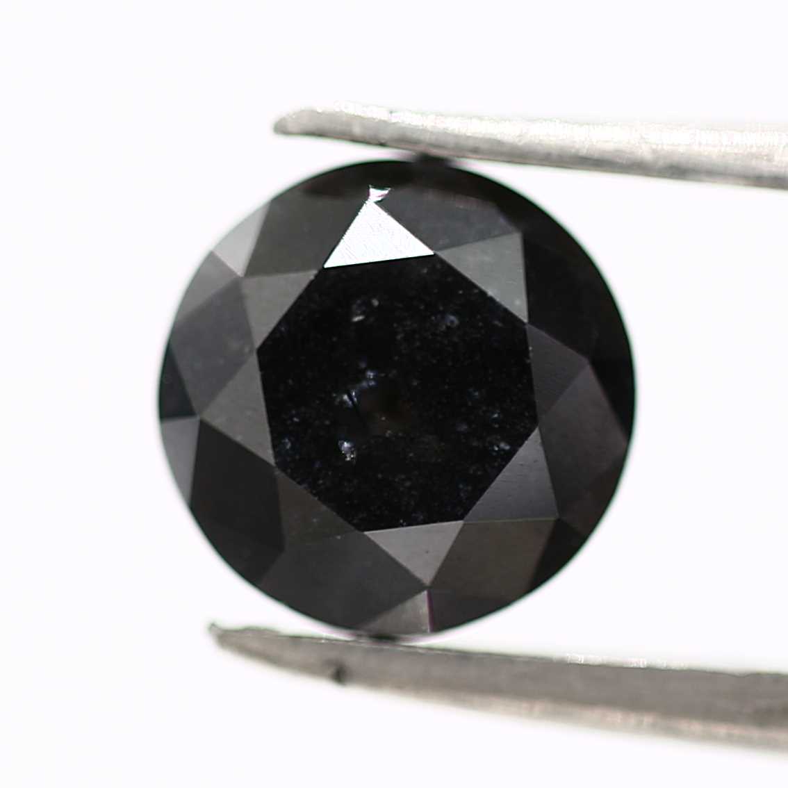 1.70 Carat Fancy Black Round Shape Brilliant Cut Natural Diamond