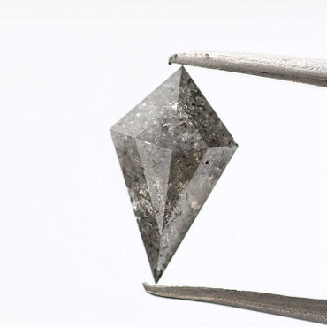 salt and pepper diamond ! 1.15 Ct 10.65 x 6.20 x 3.10 MM natural gray shield loose diamond for engagement ring for her