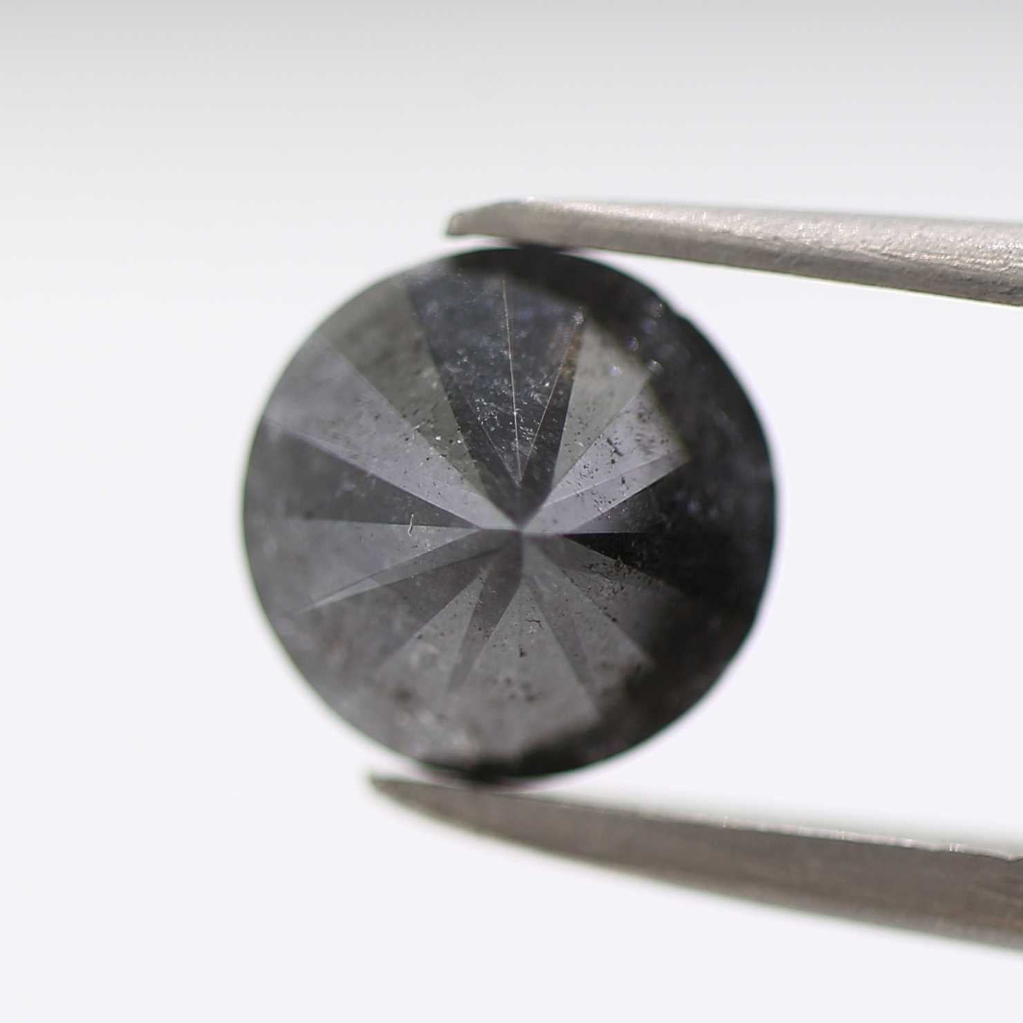 1.21 Carat Fancy Black Round Brilliant Cut Natural Loose Diamond
