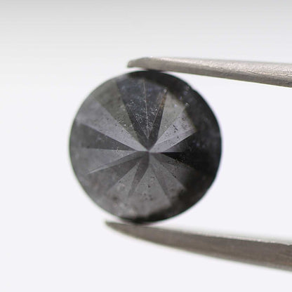 1.21 Carat Fancy Black Round Brilliant Cut Natural Loose Diamond
