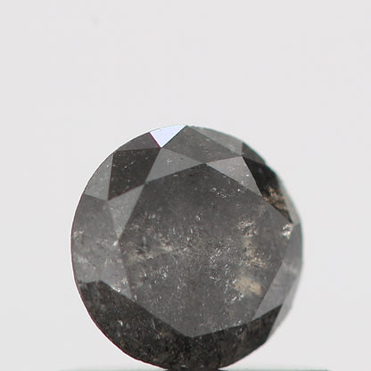 0.37 Carat Black Salt and Pepper Round Brilliant Cut Natural Loose Diamond