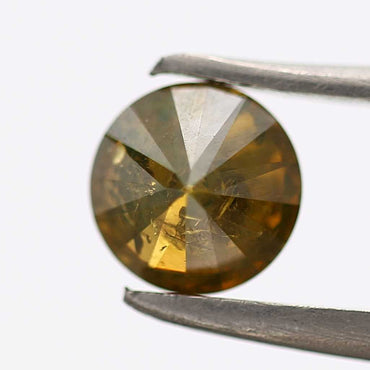 Salt And Pepper Diamond Fancy Brown Color 0.69 CT 5.45 x 3.55 MM Round Brilliant Cut Diamond ! Natural Loose Diamond, Christmas Gift for Her