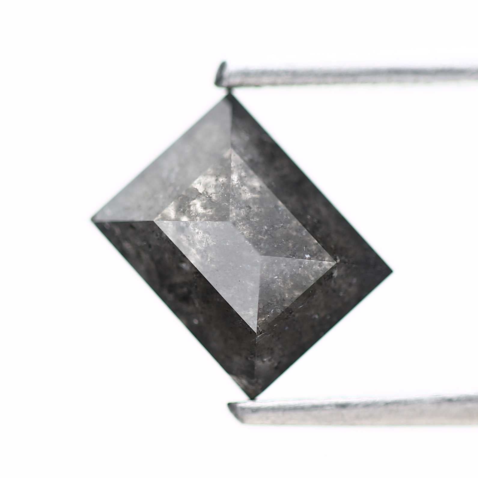 salt and pepper diamond ! 1.36 Ct 6.94 x 5.43 x 3.44 mm natural gray baguette loose diamond for engagement ring for her