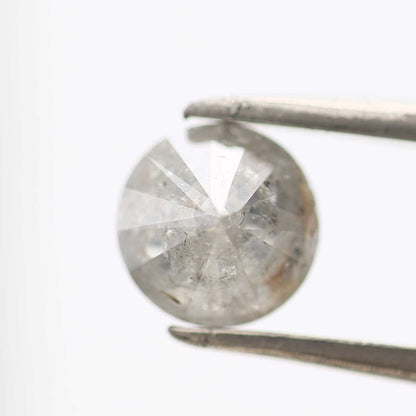 1.09 Carat Salt and Pepper Gray Round Brilliant Cut Natural Loose Diamond