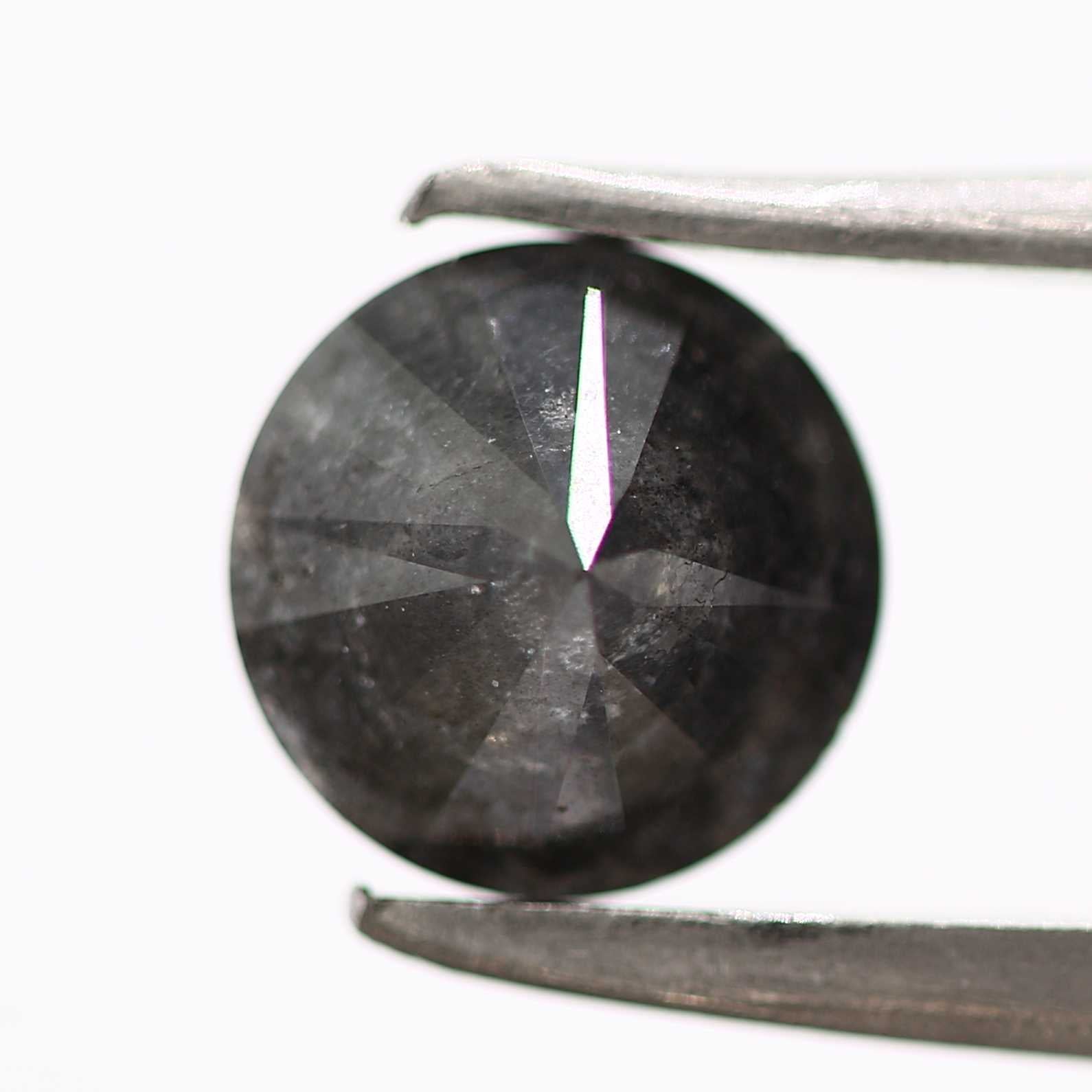 0.94 Carat Salt and Pepper Round Brilliant Cut Natural Loose Diamond