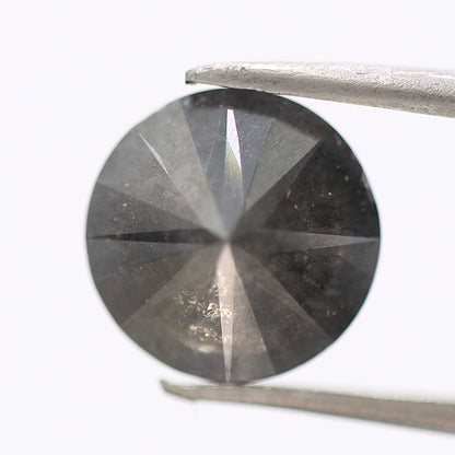 3.57 Carat Gray Salt and Pepper Round Brilliant Cut Natural Loose Diamond