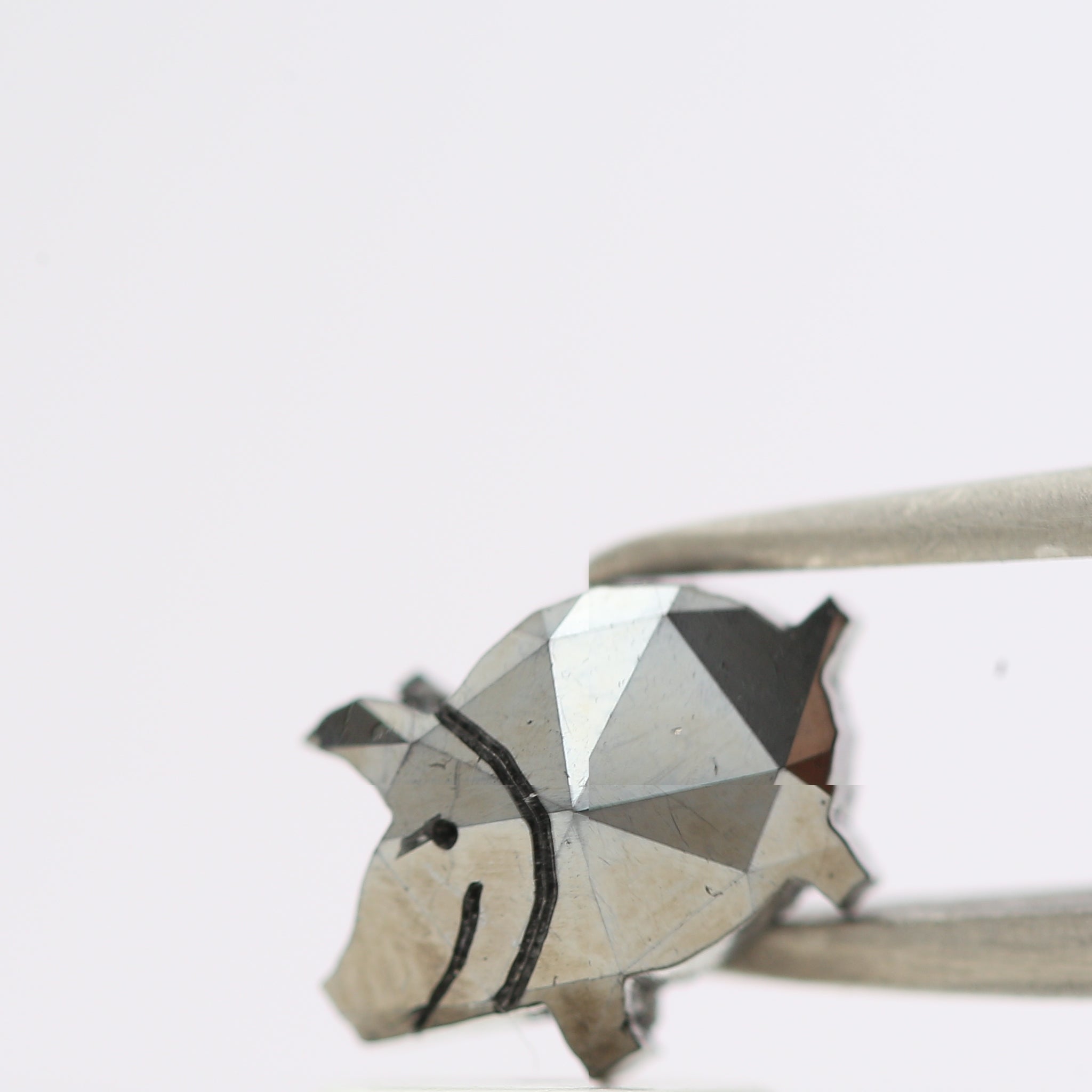 1.07 Ct Natural Black Pig Loose Diamond for Jewelery