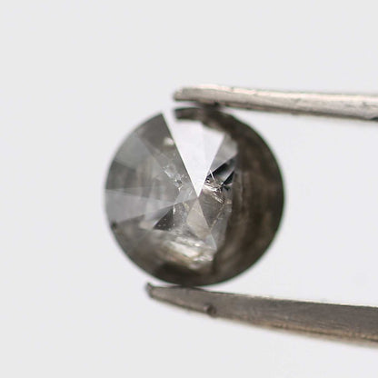 0.66 Carat Salt and Pepper Diamond Round Shape Brilliant Cut Natural Loose Diamond