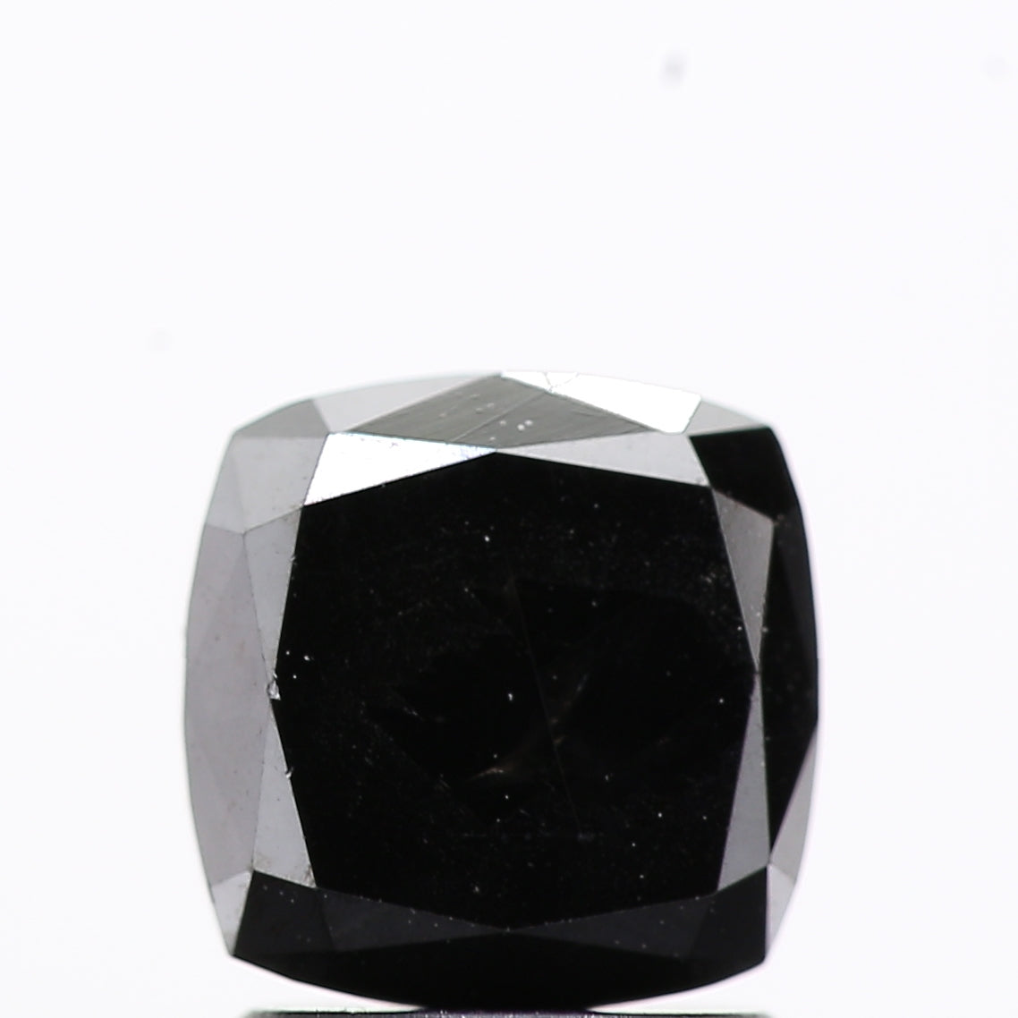 1.74 Ct Natural Black Cushion Full Cut Loose Diamond for Jewelery