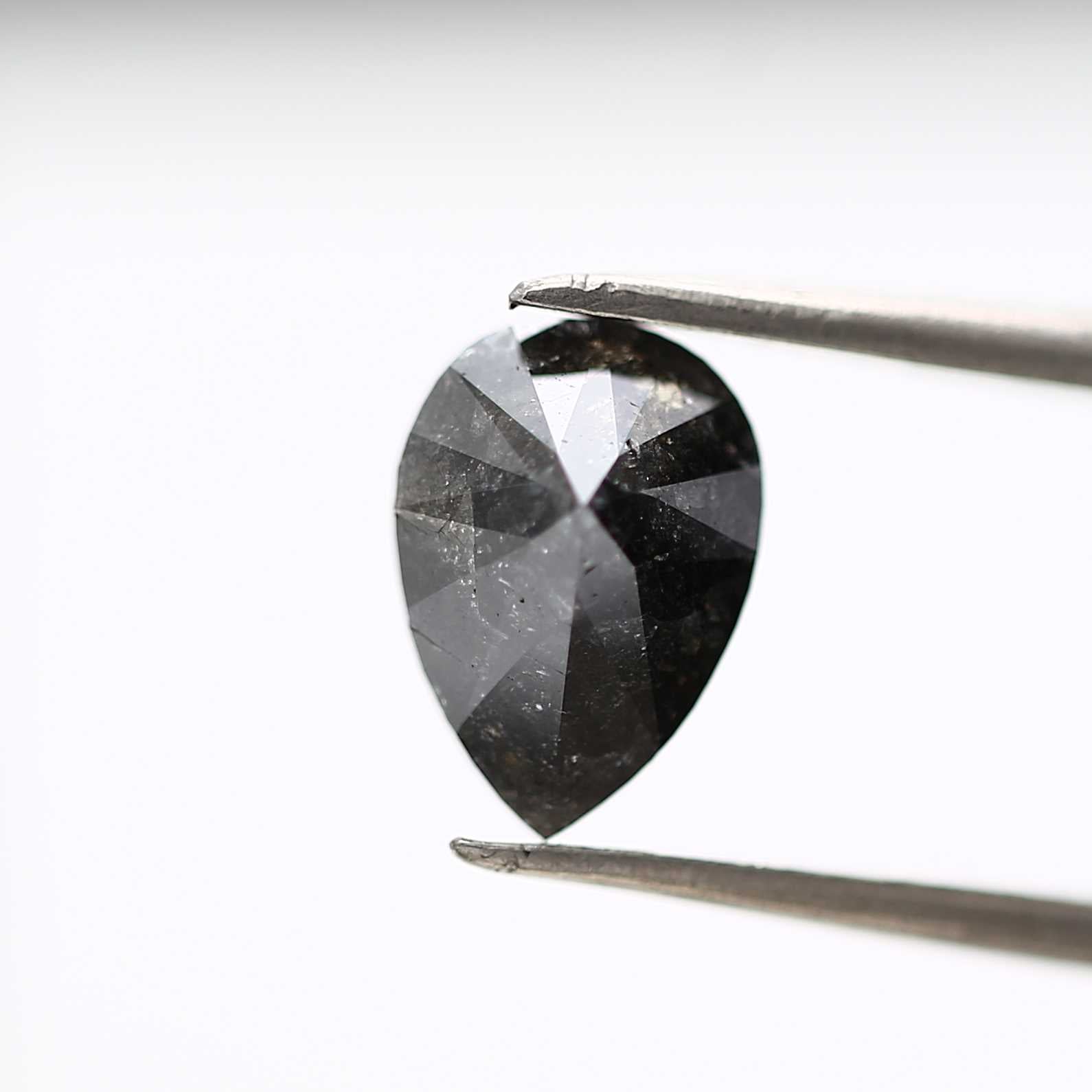 Salt and Pepper Diamond Fancy Gray Color 2.33 CT 10.00 x 7.10 x 4.55 MM Pear Cut Diamond! Natural Loose Diamond ! Christmas Gift for Her