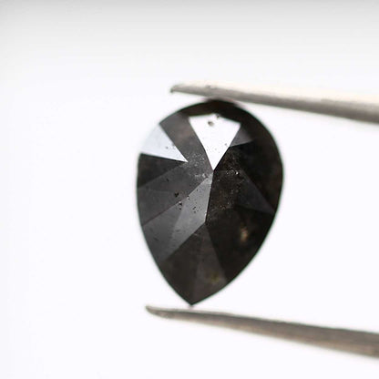 Salt and Pepper Diamond Fancy Gray Color 1.93 CT 9.10 x 6.60 x 4.90 MM Pear Cut Diamond! Natural Loose Diamond ! Christmas Gift for Her