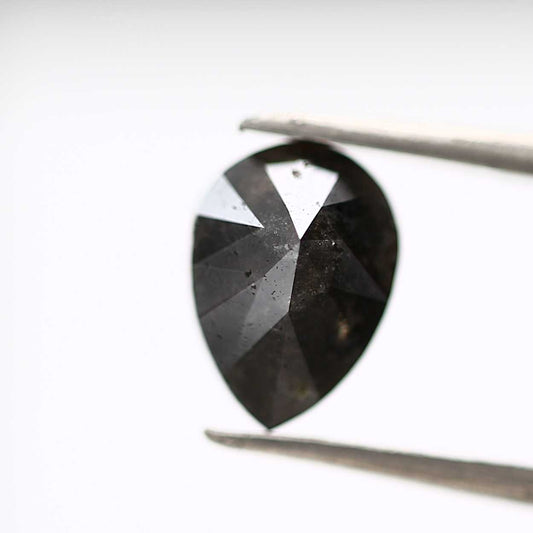 Salt and Pepper Diamond Fancy Gray Color 1.93 CT 9.10 x 6.60 x 4.90 MM Pear Cut Diamond! Natural Loose Diamond ! Christmas Gift for Her