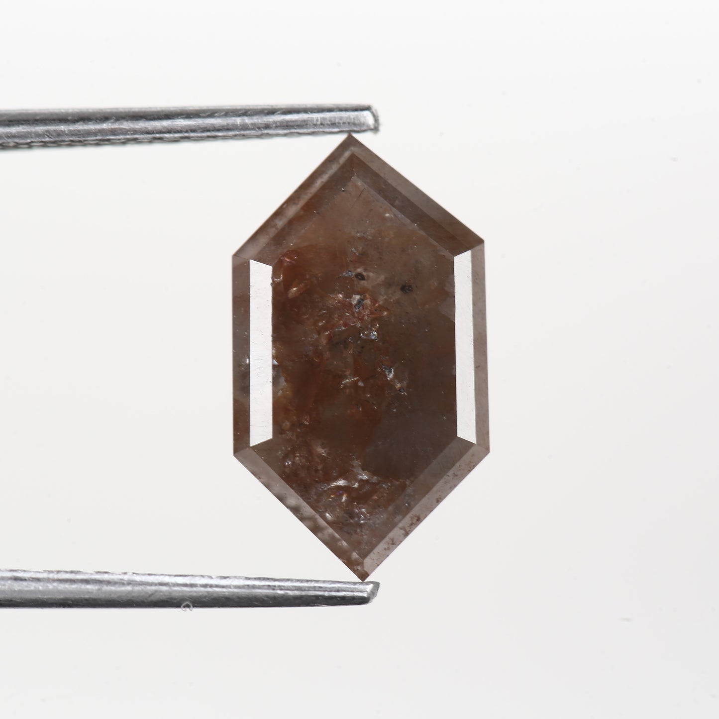 3.36 Ct. Hexagonal Rose Cut Fancy Red Rustic Color Natural Diamond 13.30 mm