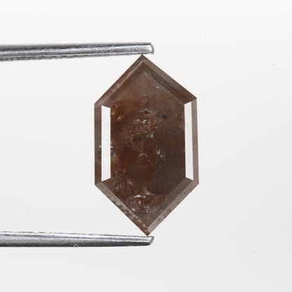 3.36 Ct. Hexagonal Rose Cut Fancy Red Rustic Color Natural Diamond 13.30 mm