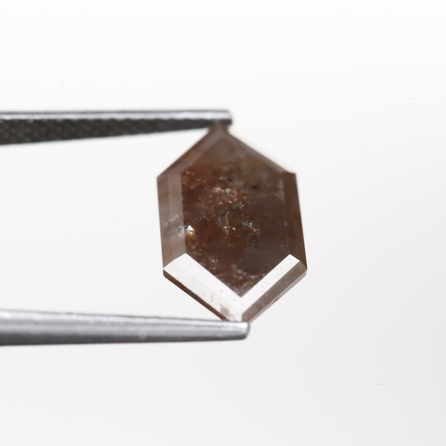 3.36 Ct. Hexagonal Rose Cut Fancy Red Rustic Color Natural Diamond 13.30 mm