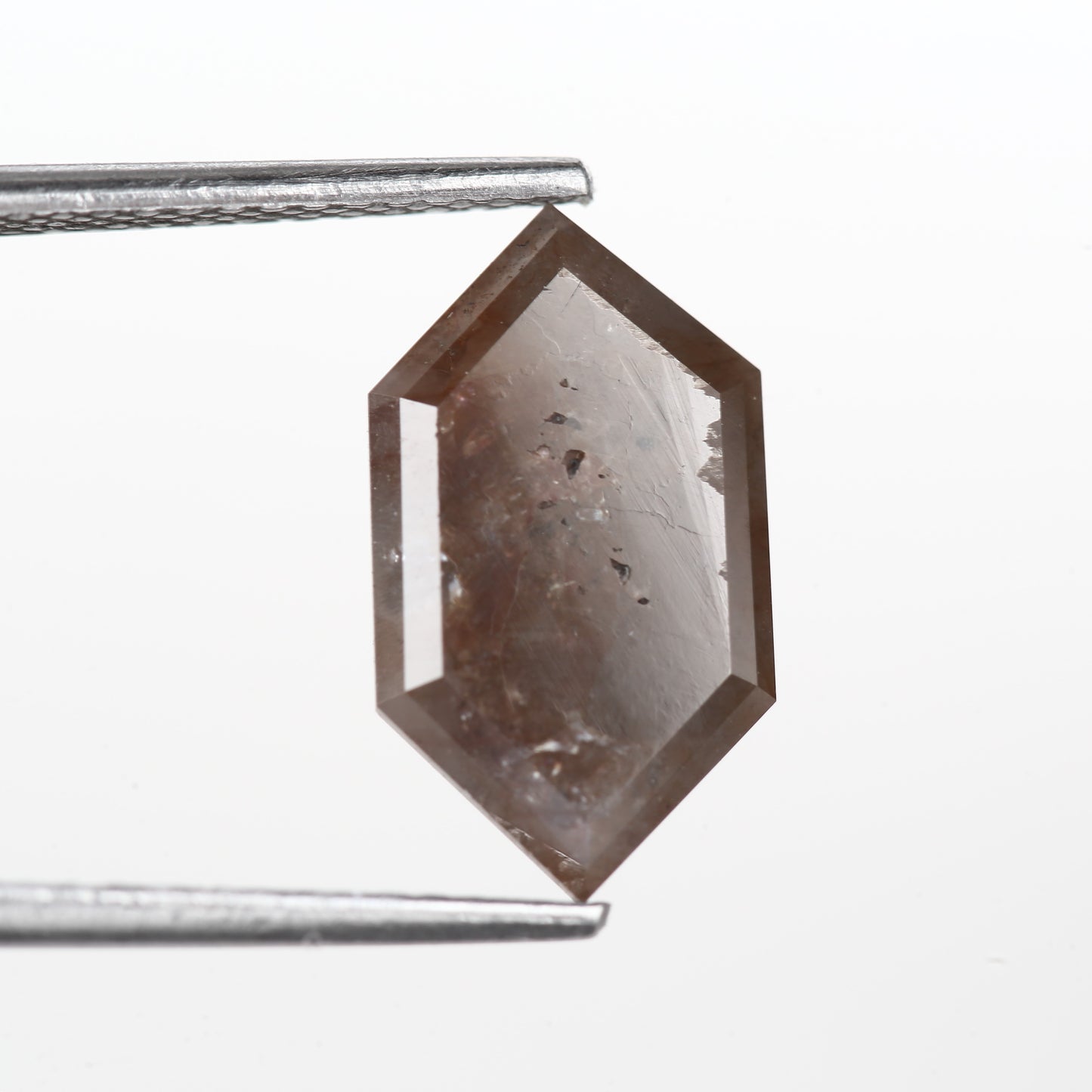 3.36 Ct. Hexagonal Rose Cut Fancy Red Rustic Color Natural Diamond 13.30 mm