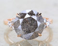 7.78 Carat Vintage Salt and Pepper Diamond Engagement Ring ! Natural Round Cut Diamond ! Natural Diamond For Anniversary Ring ! Gift For Her