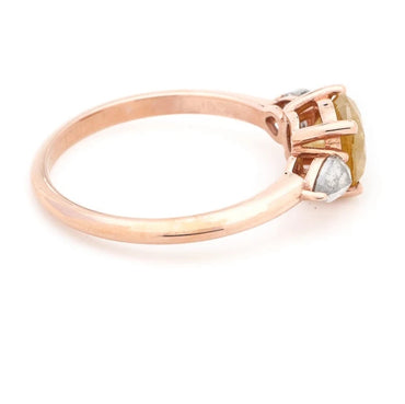 Salt and Pepper Diamond Ring ! Natural Round Diamond ! Natural Yellow Color Diamond For Engagement Ring ! Diamond Ring ! Gift For Her