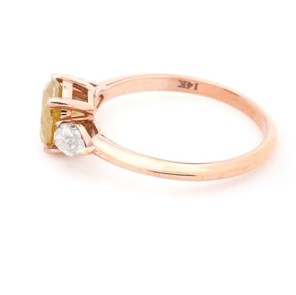 Salt and Pepper Diamond Ring ! Natural Round Diamond ! Natural Yellow Color Diamond For Engagement Ring ! Diamond Ring ! Gift For Her