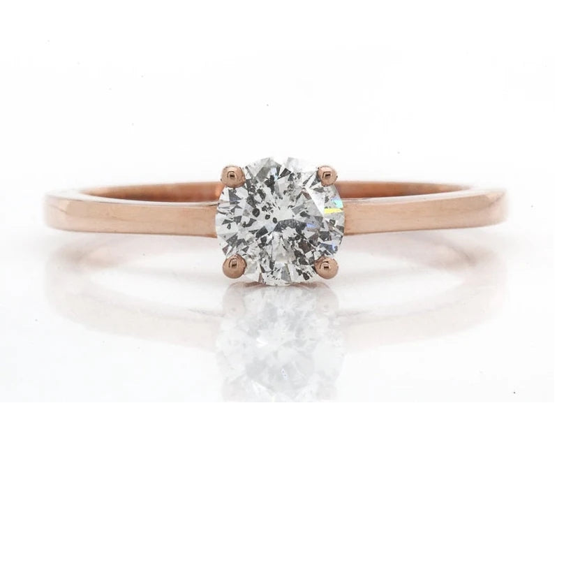 Salt And Pepper Diamond Ring ! Round Salt And Pepper Diamond 14K Solid Gold Ring Set Engagement Wedding Gift Ring ! Anniversary Ring