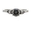 Vintage salt and pepper diamond engagement ring |Art deco rose gold promise ring| Antique prong set anniversary ring ! Gift For Her