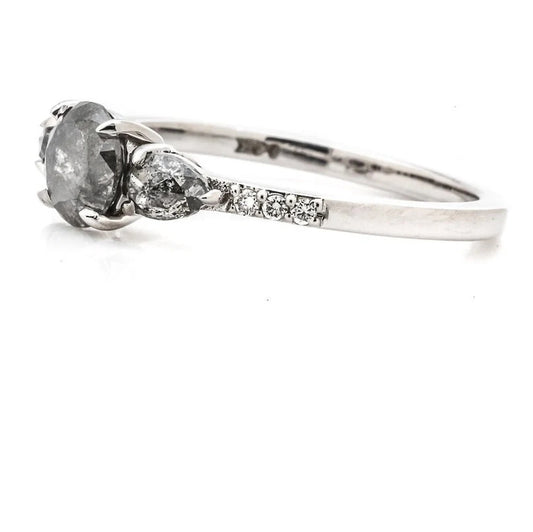 Vintage salt and pepper diamond engagement ring |Art deco rose gold promise ring| Antique prong set anniversary ring ! Gift For Her