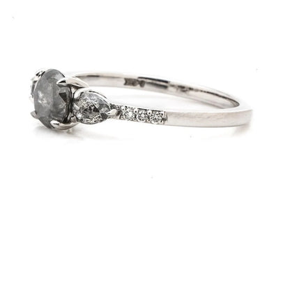 Vintage salt and pepper diamond engagement ring |Art deco rose gold promise ring| Antique prong set anniversary ring ! Gift For Her