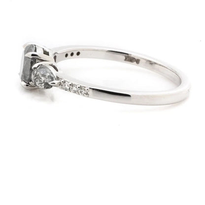 Vintage salt and pepper diamond engagement ring |Art deco rose gold promise ring| Antique prong set anniversary ring ! Gift For Her