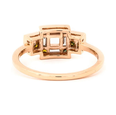 Baguette Engagement Ring / Art Deco Engagement Ring / Green Princess Diamond Ring / Vintage Ring / Art Deco Diamond Ring / Christmas Gift