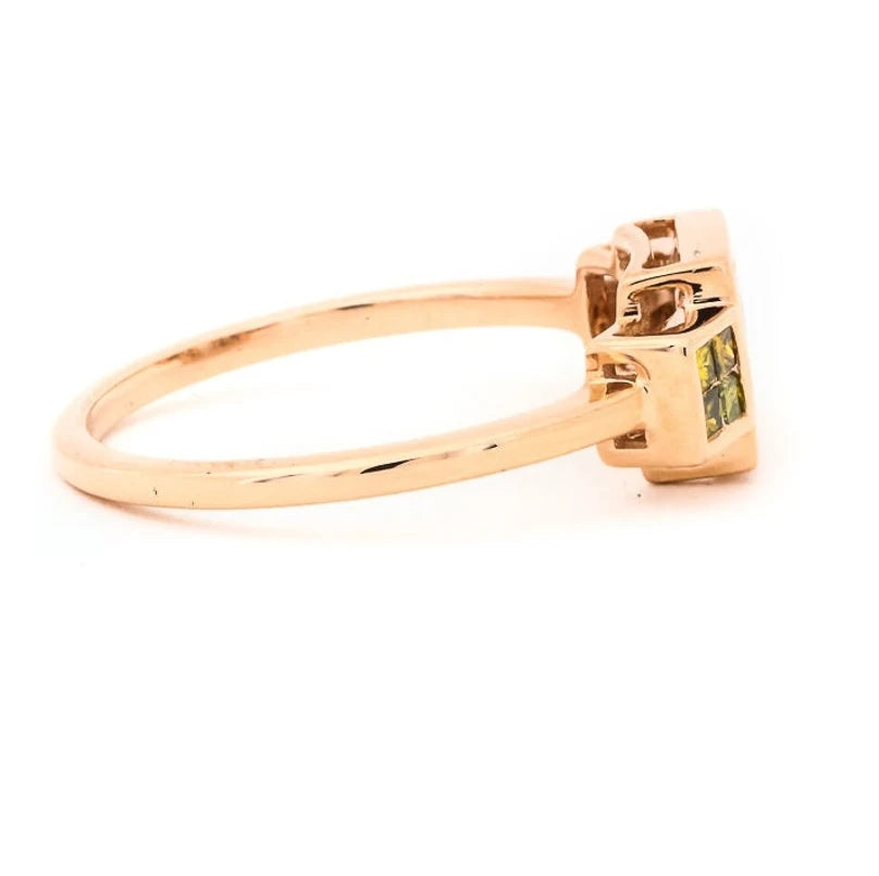 Baguette Engagement Ring / Art Deco Engagement Ring / Green Princess Diamond Ring / Vintage Ring / Art Deco Diamond Ring / Christmas Gift