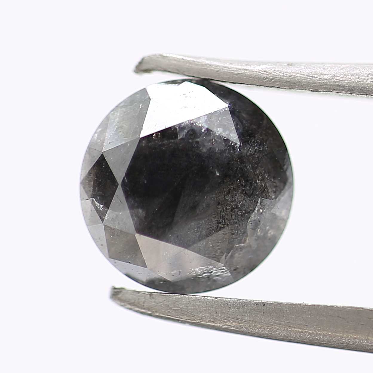 1.30 Carat Fancy Gray Black Round Brilliant Cut Natural Loose Diamond