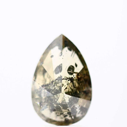 Salt and Pepper Diamond Fancy Green Color 2.71 CT 10.80x 7.25 x 5.25 MM Pear Cut Diamond! Natural Loose Diamond ! Christmas Gift for Her