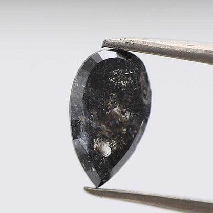 Salt and Pepper Diamond Fancy Gray Color 1.13 CT 8.98 x 5.30 x 3.80 MM Pear Cut Diamond! Natural Loose Diamond ! Christmas Gift for Her