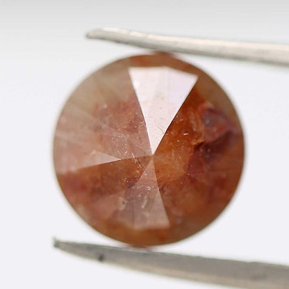 3.03 Carat Fancy Orange Rustic Round Shape Brilliant Cut Natural Loose Diamond