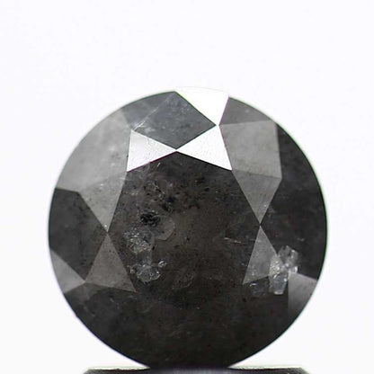 1.38 Carat Fancy Black Gray Round Shape Brilliant Cut Natural Loose Diamond