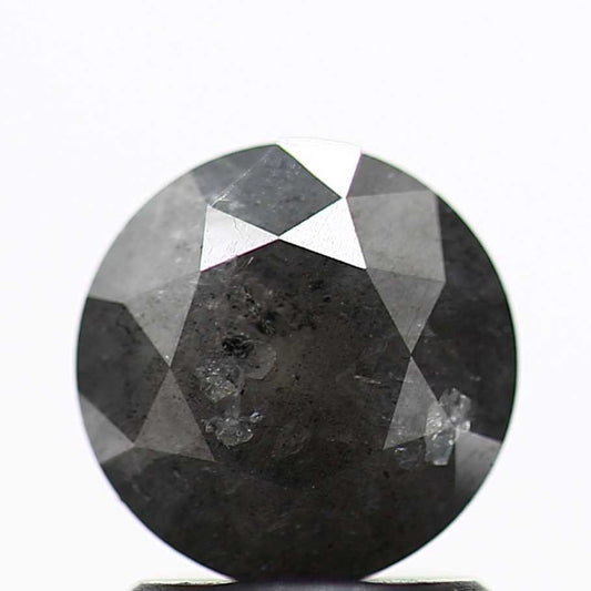 1.38 Carat Fancy Black Gray Round Shape Brilliant Cut Natural Loose Diamond