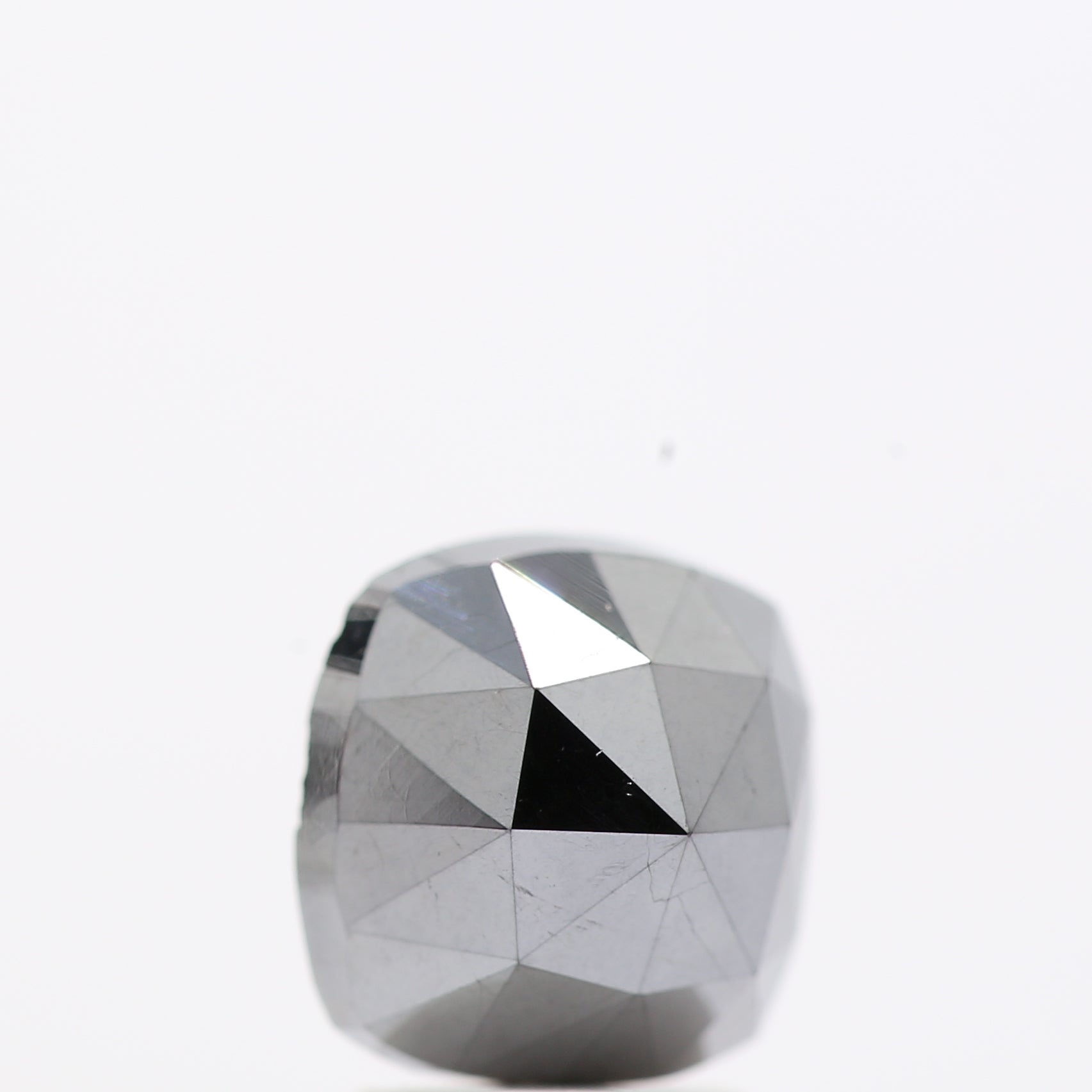 2.47 Ct Natural Black Cushion Single Cut Loose Diamond for Jewelery