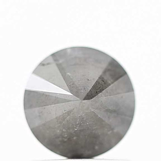 1.09 Carat Salt and Pepper Gray Round Brilliant Cut Natural Loose Diamond