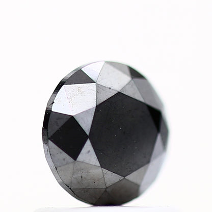 0.80 Carat Fancy Black Round Brilliant Cut Natural Loose Diamond