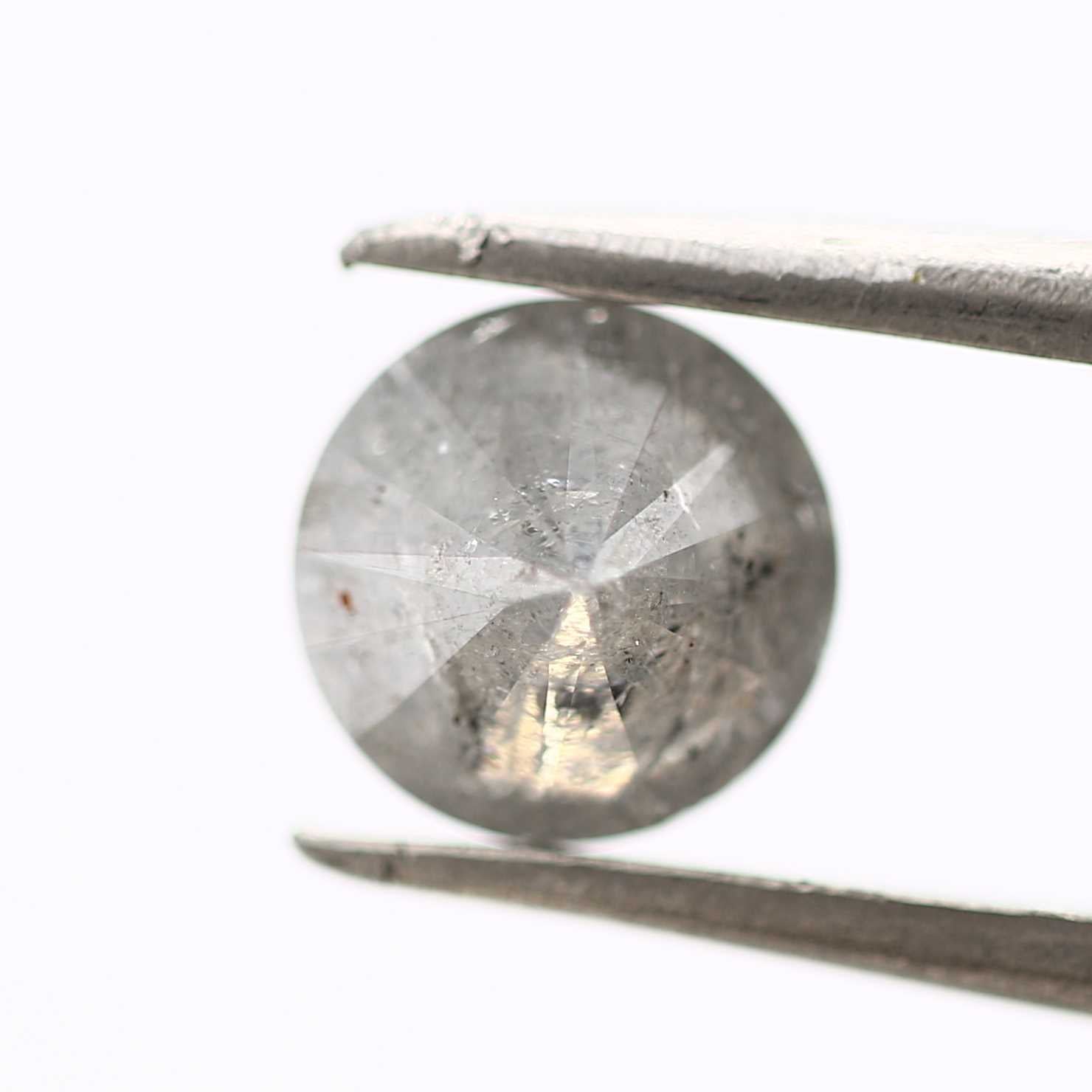 0.96 Carat Fancy Gray Salt and Pepper Round Brilliant Cut Natural Loose Diamond