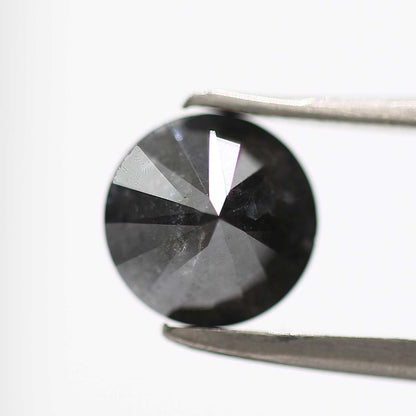 1.52 Carat Fancy Black Round Brilliant Cut Natural Loose Diamond For Ring