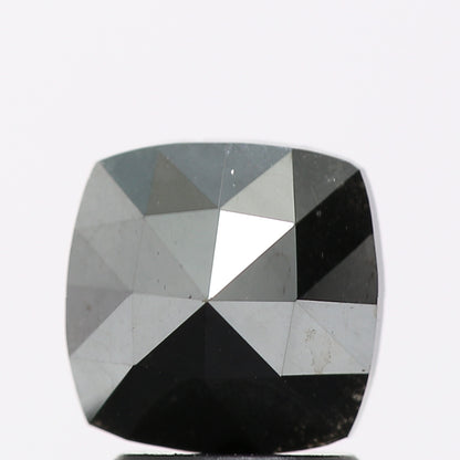 1.51 Ct Natural Black Cushion Single Cut Loose Diamond for Jewelery