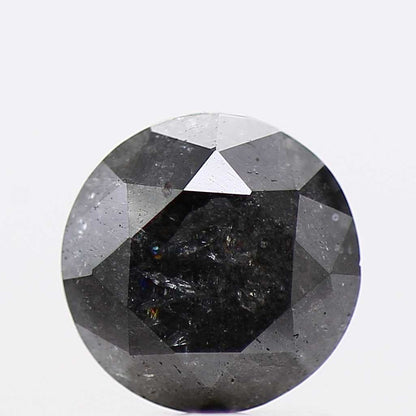 1.21 Carat Fancy Black Round Brilliant Cut Natural Loose Diamond
