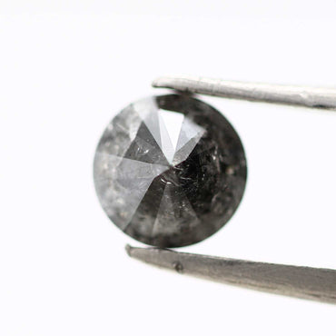 0.88 Carat Salt and Pepper Diamond Fancy Round Brilliant Cut Natural Loose Diamond